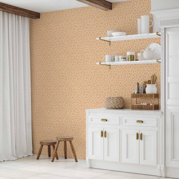 Tapisserie murale - Tiny Dots - optimistic pattern in peach colors