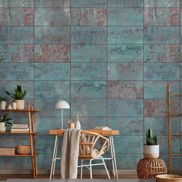 Tapisserie murale - Turquoise Concrete