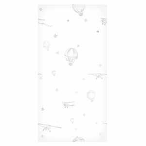 Tapisserie murale - Watercolor - Airplanes and balloons painted on a white sky background